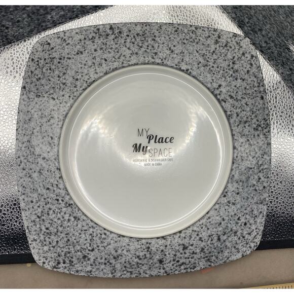 222 Fifth My Place My Space Set Of 4 Speckled Textured Stoneware Dinner Plates - Picture 4 of 8